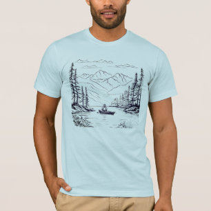 Camiseta Pescador del lago de montaña: concepto tranquilo a