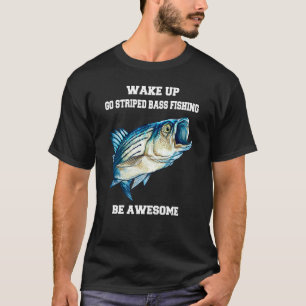 Camiseta Pescador desnudo a rayas despierta se va con bajad