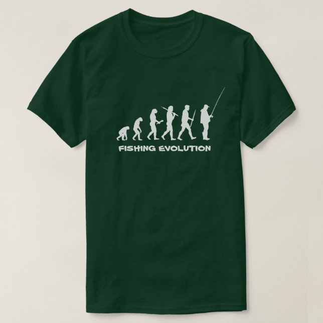 Camiseta Pescador divertido de la evolución de la pesca (Diseño del anverso)