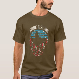 Camiseta Pescador divertido de la pesca del atardecer retro