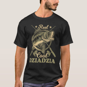Camiseta Pescador Dziadzia Retro Carrete Cool Dziadzia Pesc