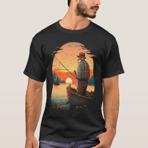 Camiseta Pescador en viaje de pesca en agua salada al atard