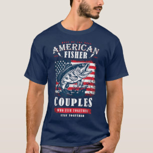 Camiseta Pescador Estadounidense, Parejas Que Pescan Juntos