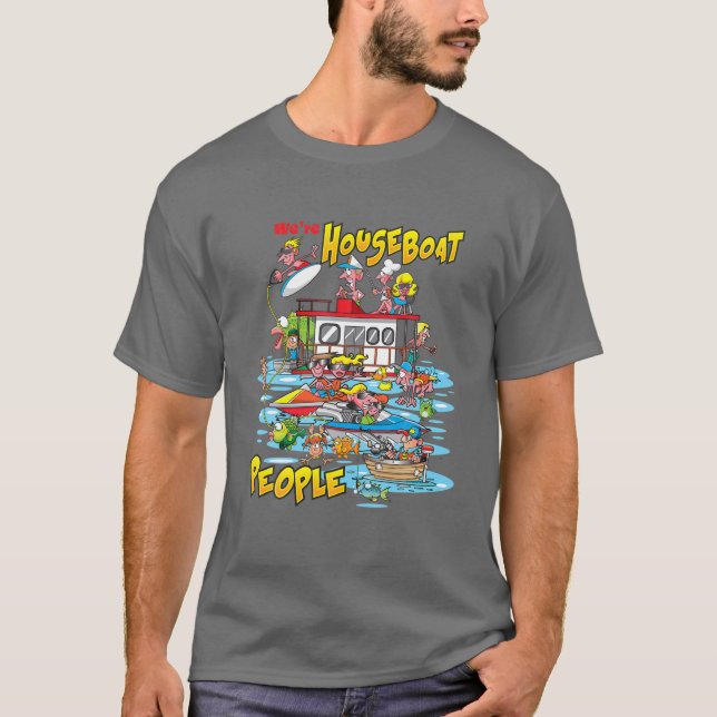 Camiseta Pescador Fiesta en bote de campaña T (Anverso)