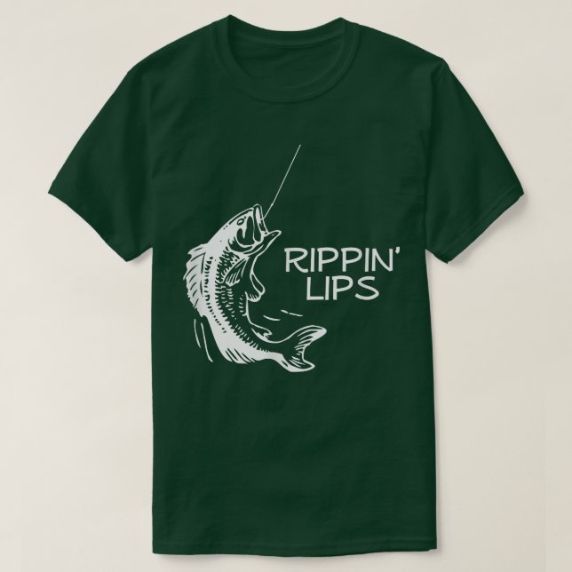 Camiseta Pescador humorístico de los labios de Rippin  (Diseño del anverso)
