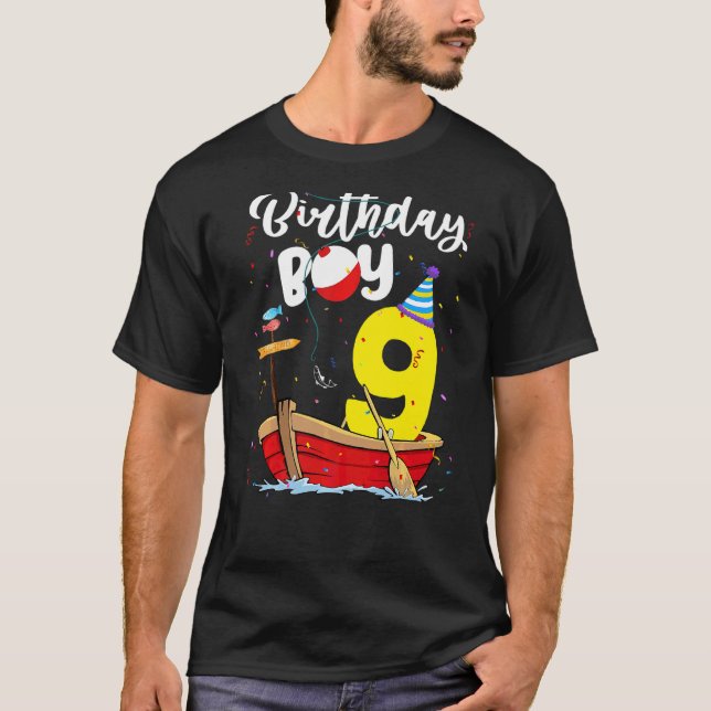 Camiseta Pescador Noveno niño de cumpleaños que pesca niños (Anverso)