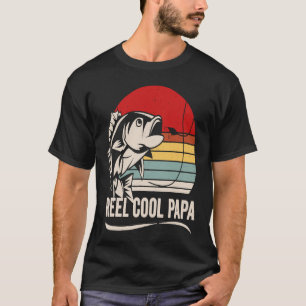 Camiseta Pescador Papá Genial Carrete Retro Vintage