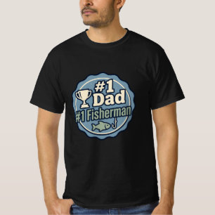 Camiseta Pescador Papá Número Uno Cumpleaños Día del Padre