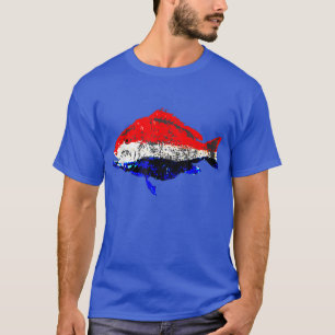 Camiseta Pescador patriótico masculino papá pescador abuelo