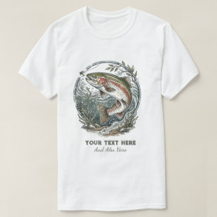 Camiseta Pescador Personalizado - Diseño de Pesca de Trucha