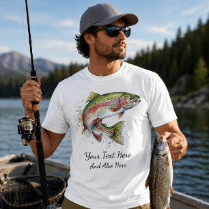 Camiseta Pescador Personalizado - Diseño de Pesca de Trucha