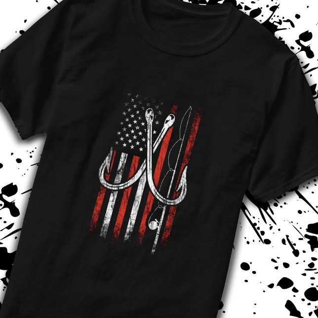 Camiseta Pescador - Pesca - Bandera estadounidense - Pesca (Subido por el creador)