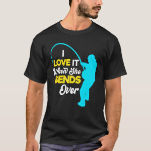Camiseta Pescador pescando hombres Me encanta cuando se dob