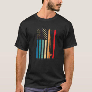 Camiseta Pescador Retro de la Bandera Americana de Pesca