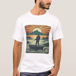 Camiseta Pescador Retro Pescado Cañón de sol