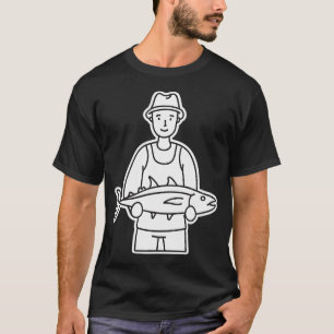 Camiseta Pescador sosteniendo atún fresco