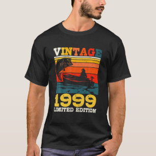 Camiseta Pescador Vintage 1999 Pescador De 22 Años De Edad