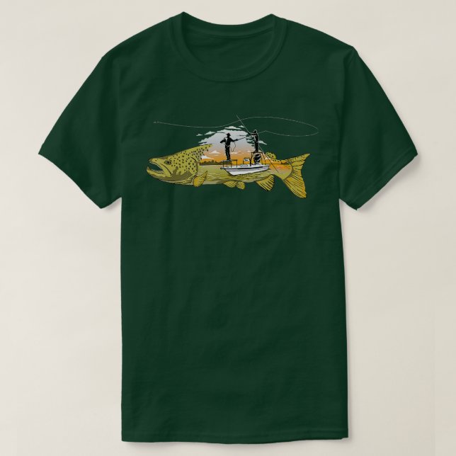 Camiseta Pescador Vintage Salmon Fly (Diseño del anverso)