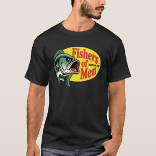 Camiseta Pescadores Cristianos de Hombres Mateo 4 19 Verso
