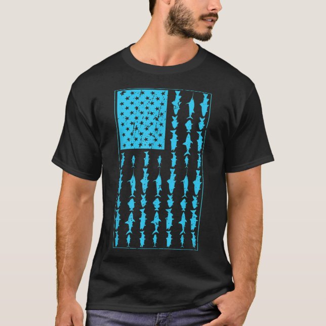Camiseta Pescadores de agua salada Hombres Bandera American (Anverso)