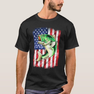Camiseta Pescadores De Bass Men Dad American Flag Fishman