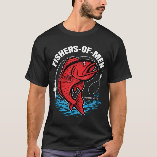 Camiseta Pescadores de Hombres Letra Blanca (Anverso)