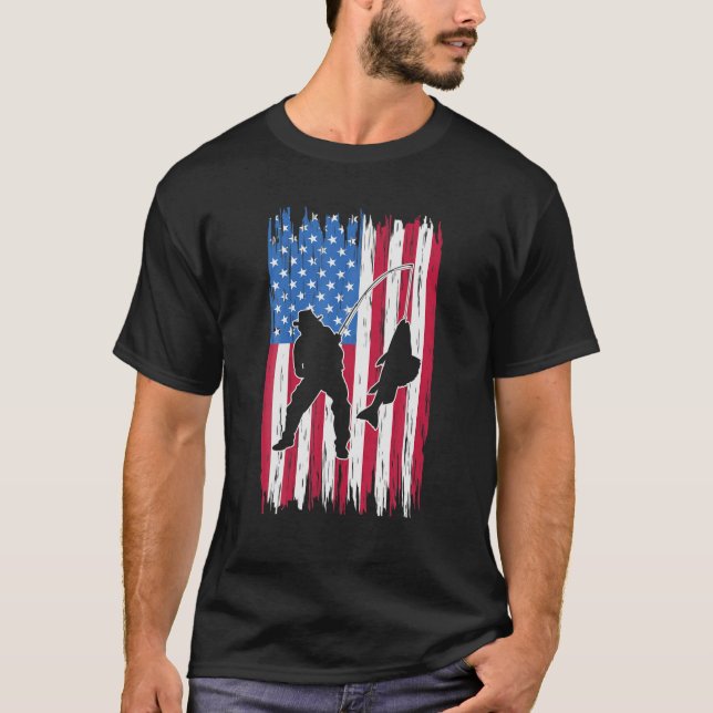 Camiseta Pescadores de la bandera de los Estados Unidos pes (Anverso)