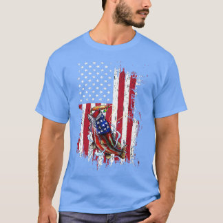 Camiseta Pescadores De La Bandera Estadounidense Vintage Ee