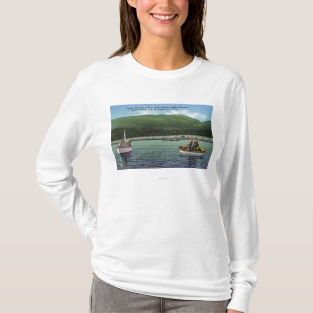 Camiseta Pescadores de langosta en cala de la nutria (Anverso)
