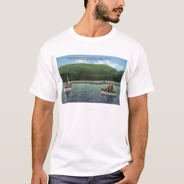 Camiseta Pescadores de langosta en cala de la nutria (Anverso)