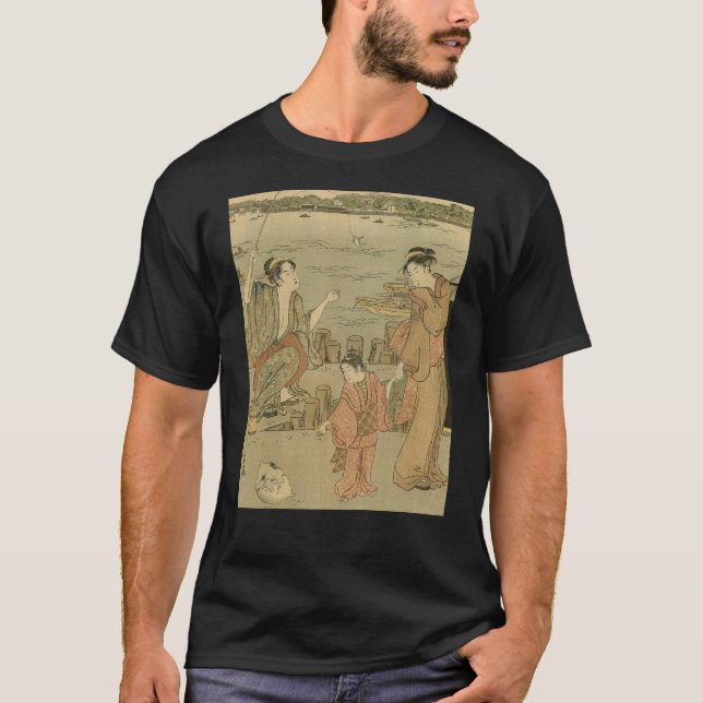 Camiseta Pescadores de madera de la pesca japonesa (Anverso)