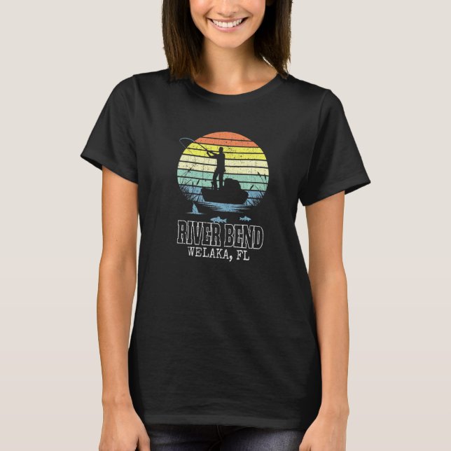 Camiseta Pescadores de peces de la curva del río Welaka Flo (Anverso)