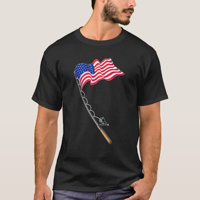 Camiseta Pescadores del Orgullo Americano de la Bandera Est (Anverso)