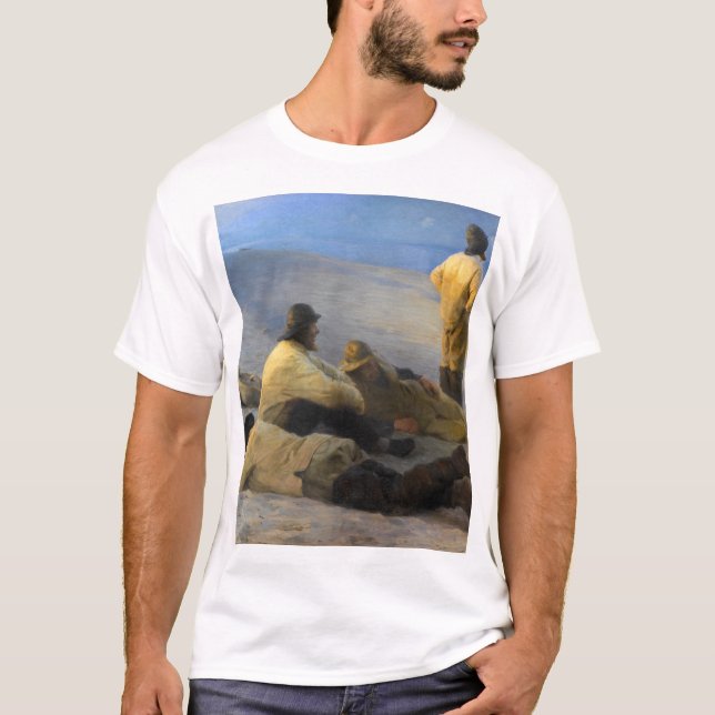 Camiseta Pescadores en la playa de Skagen, por Peder Severi (Anverso)