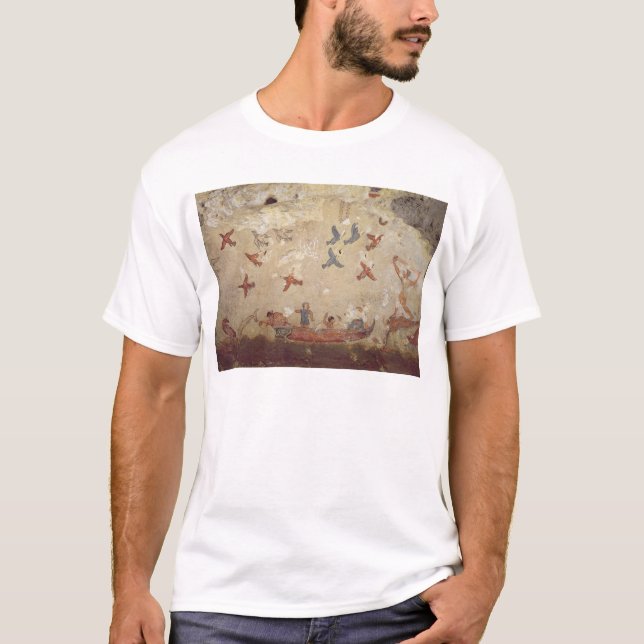 Camiseta Pescadores en volar del barco y de los pájaros (Anverso)