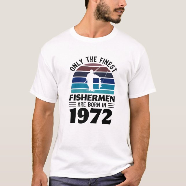 Camiseta Pescadores Nacidos En 1972 Regalo De Pesca 50 Años (Anverso)