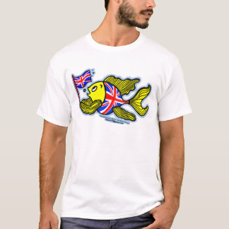 Camiseta Pescados británicos con una bandera de Union Jack