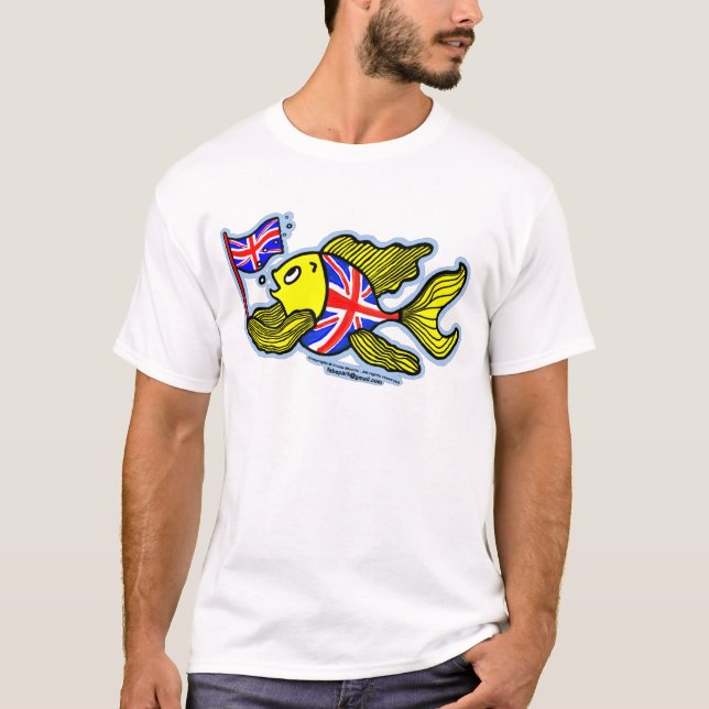 Camiseta Pescados británicos con una bandera de Union Jack (Anverso)