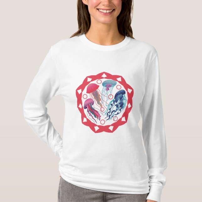 Camiseta Pescados coloridos de gelatina (Anverso)