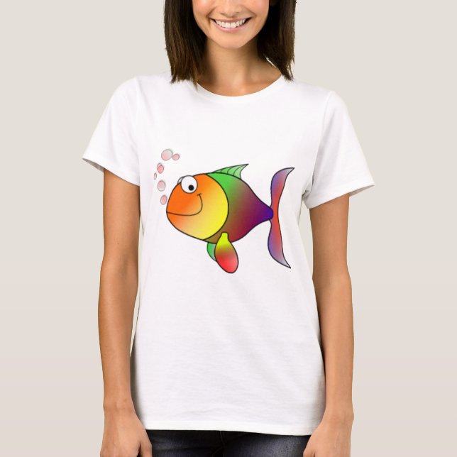 Camiseta Pescados de arco iris felices (Anverso)