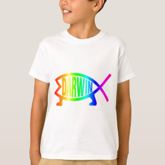 Camiseta Pescados de Darwin del arco iris