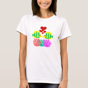 Camiseta Pescados de la mariposa que se besan sobre la