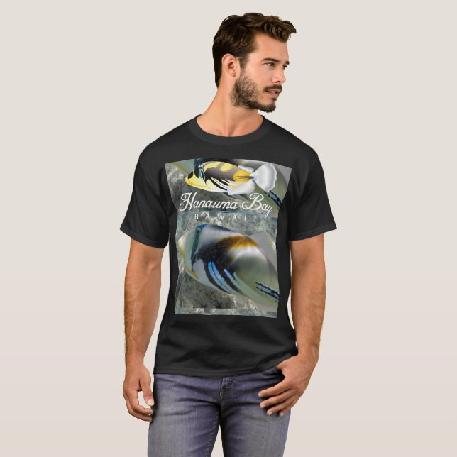 Camiseta Pescados del estado de Hawaii de la bahía de (Anverso completo)