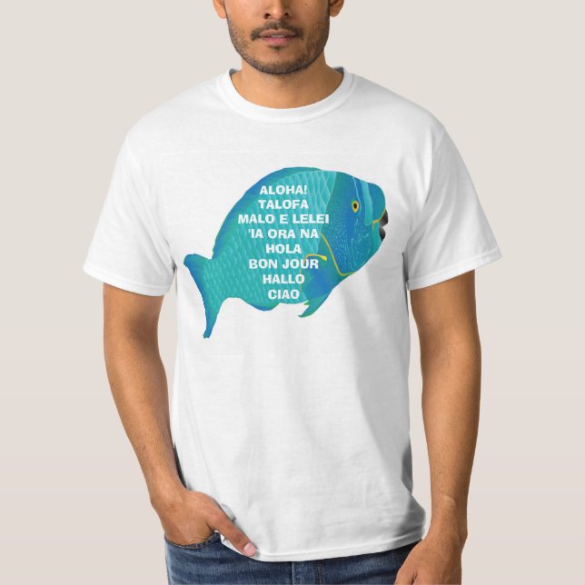 Camiseta Pescados del loro de la hawaiana de Hawaii (Anverso)