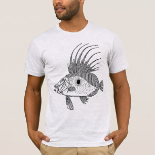 CAMISETA PESCADOS (DIBUJO LINEAL)