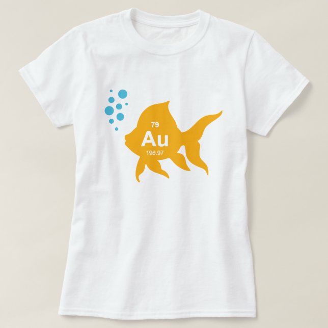 Camiseta Pescados elementales del oro de la tabla periódica (Diseño del anverso)