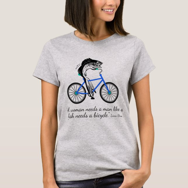 Camiseta Pescados feministas que montan una bicicleta (con (Anverso)