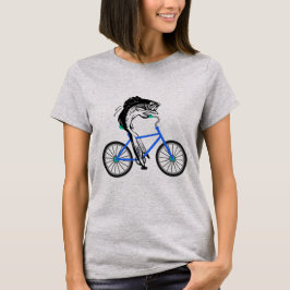 Camiseta Pescados feministas que montan una bicicleta (sin