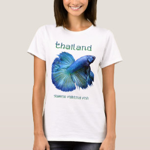 Camiseta Pescados que luchan siameses de Tailandia