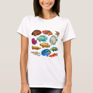 Camiseta Pescados tropicales coloridos
